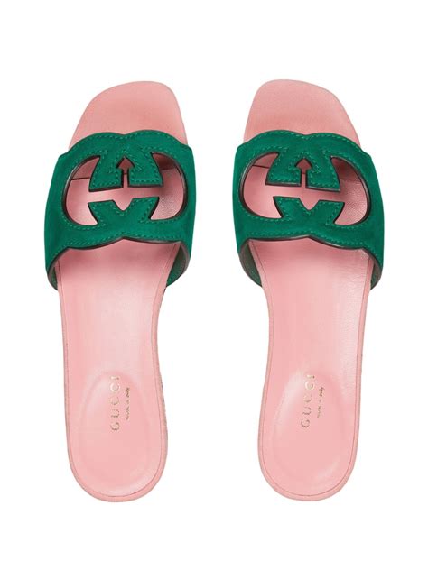 gucci interlocking g cut out sandals|interlocking g platform sandals.